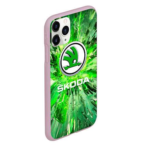 Чехол iPhone 11 Pro матовый SKODA abstraction / 3D-Розовый – фото 2