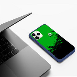 Чехол iPhone 11 Pro матовый Skoda Auto Logo, цвет: 3D-тёмно-синий — фото 2