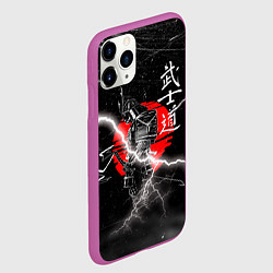 Чехол iPhone 11 Pro матовый Самурай Бусидо Иероглифы Samurai Lightning, цвет: 3D-фиолетовый — фото 2