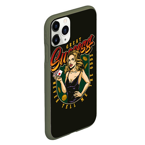 Чехол iPhone 11 Pro матовый Флеш-Рояль Flash Royal / 3D-Темно-зеленый – фото 2