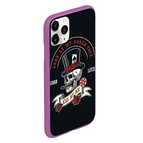 Чехол iPhone 11 Pro матовый KISS MY ASS CASINO / 3D-Фиолетовый – фото 2