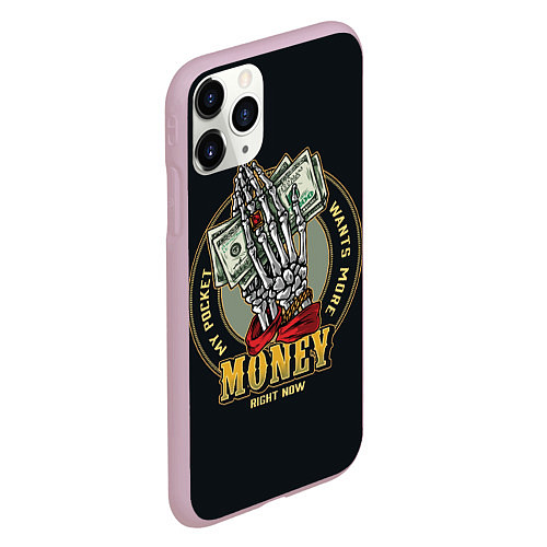 Чехол iPhone 11 Pro матовый MONEY мой карман хочет больше / 3D-Розовый – фото 2