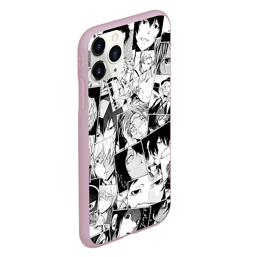 Чехол iPhone 11 Pro матовый Bungo Stray Dogs pattern / 3D-Розовый – фото 2