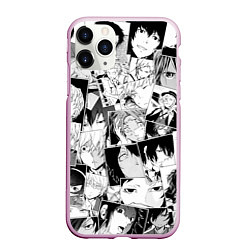 Чехол iPhone 11 Pro матовый Bungo Stray Dogs pattern, цвет: 3D-розовый