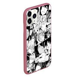 Чехол iPhone 11 Pro матовый Bungo Stray Dogs pattern, цвет: 3D-малиновый — фото 2