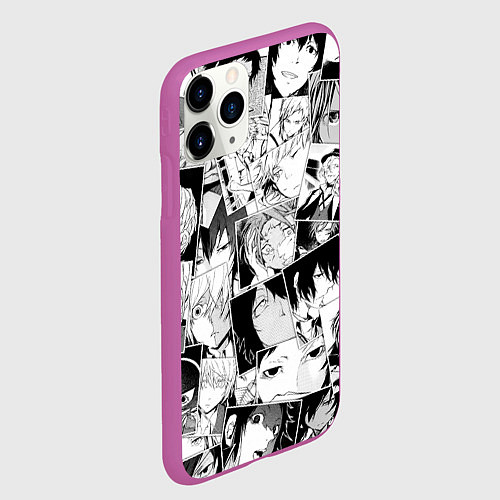 Чехол iPhone 11 Pro матовый Bungo Stray Dogs pattern / 3D-Фиолетовый – фото 2