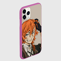 Чехол iPhone 11 Pro матовый Чуя Накахара арт, цвет: 3D-фиолетовый — фото 2
