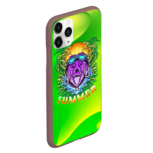 Чехол iPhone 11 Pro матовый Summer dog Собачка / 3D-Коричневый – фото 2