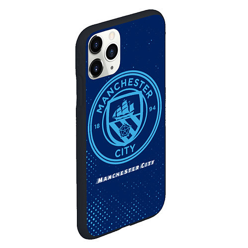Чехол iPhone 11 Pro матовый MANCHESTER CITY Manchester City / 3D-Черный – фото 2