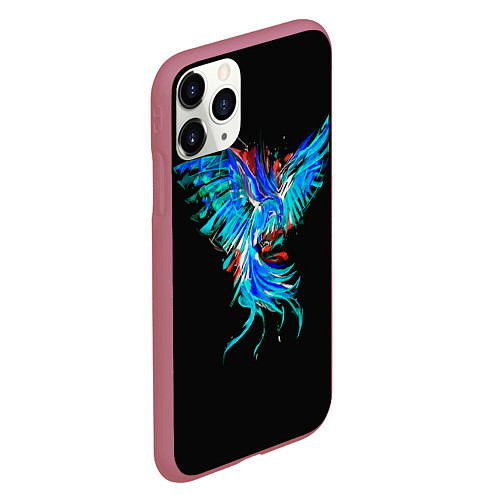 Чехол iPhone 11 Pro матовый Феникс Phoenix / 3D-Малиновый – фото 2