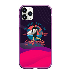 Чехол iPhone 11 Pro матовый Серфинг и лето, цвет: 3D-фиолетовый