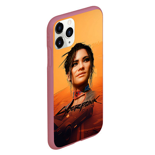 Чехол iPhone 11 Pro матовый Panam Cyberpunk2077 / 3D-Малиновый – фото 2