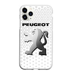 Чехол iPhone 11 Pro матовый PEUGEOT Соты, цвет: 3D-белый