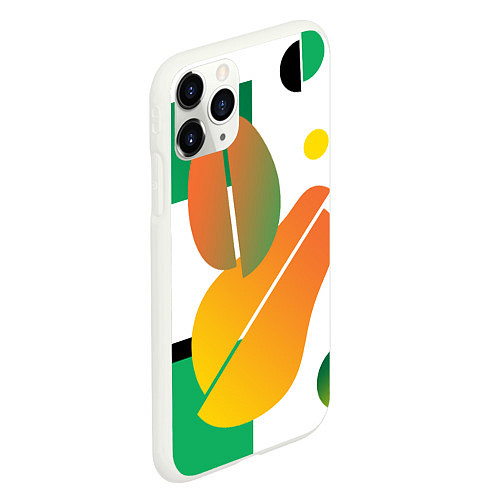 Чехол iPhone 11 Pro матовый Фруктовые градиенты / 3D-Белый – фото 2