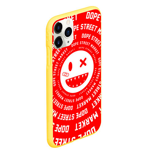 Чехол iPhone 11 Pro матовый Счастливый Смайлик Red Dope Street Market / 3D-Желтый – фото 2