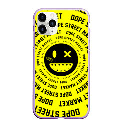 Чехол iPhone 11 Pro матовый Счастливый Смайлик Yellow Dope Street Market, цвет: 3D-сиреневый