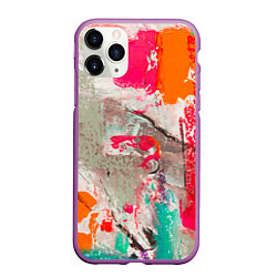 Чехол iPhone 11 Pro матовый Кляксы Моцарта, цвет: 3D-фиолетовый