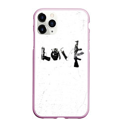 Чехол iPhone 11 Pro матовый Banksy Бэнкси LOVE, цвет: 3D-розовый