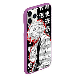 Чехол iPhone 11 Pro матовый Майки и иероглифы Токийские мстители, цвет: 3D-фиолетовый — фото 2