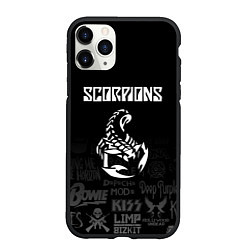 Чехол iPhone 11 Pro матовый Scorpions логотипы рок групп, цвет: 3D-черный
