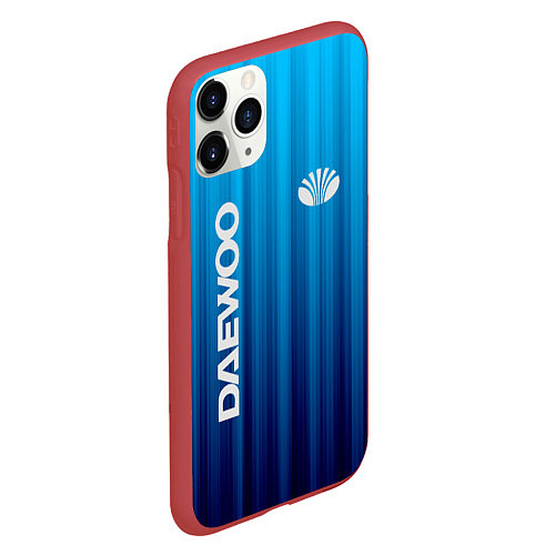 Чехол iPhone 11 Pro матовый DAEWOO спорт / 3D-Красный – фото 2