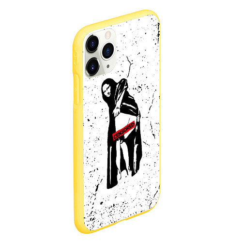 Чехол iPhone 11 Pro матовый Banksy Mona Lisa Бэнкси / 3D-Желтый – фото 2