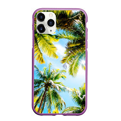 Чехол iPhone 11 Pro матовый Пальмы под солнцем