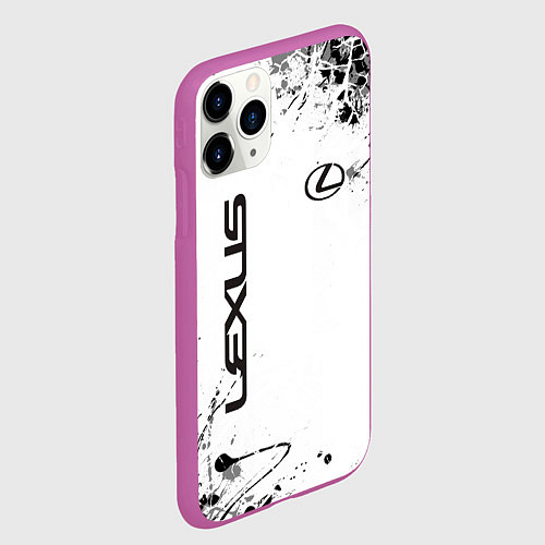 Чехол iPhone 11 Pro матовый Lexus texture Трещины / 3D-Фиолетовый – фото 2
