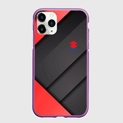 Чехол iPhone 11 Pro матовый SUZUKI abstraction, цвет: 3D-фиолетовый