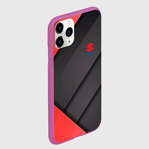 Чехол iPhone 11 Pro матовый SUZUKI abstraction / 3D-Фиолетовый – фото 2