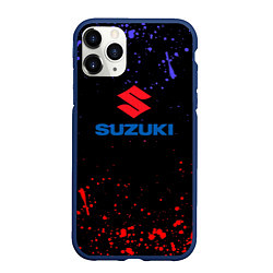 Чехол iPhone 11 Pro матовый SUZUKI брызги красок, цвет: 3D-тёмно-синий