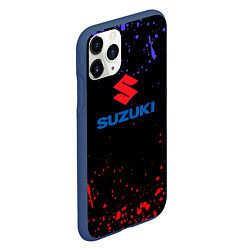Чехол iPhone 11 Pro матовый SUZUKI брызги красок, цвет: 3D-тёмно-синий — фото 2