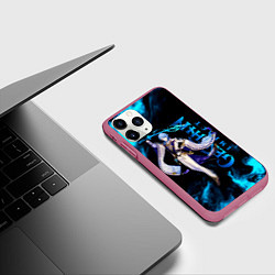 Чехол iPhone 11 Pro матовый Kamisato Ayato Камисато Аято, цвет: 3D-малиновый — фото 2