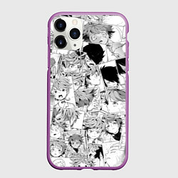Чехол iPhone 11 Pro матовый Обещанный Неверленд pattern, цвет: 3D-фиолетовый