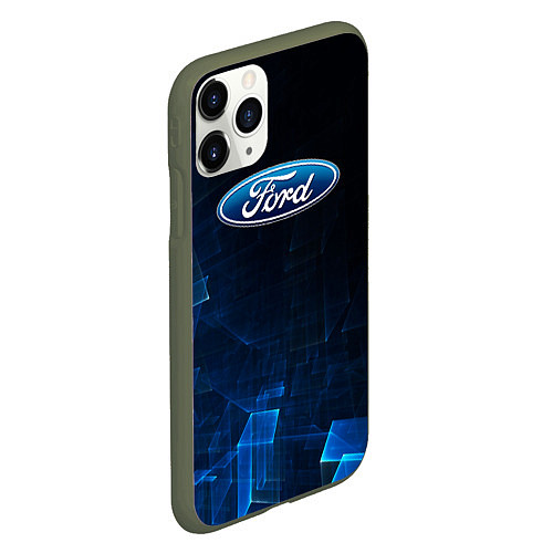 Чехол iPhone 11 Pro матовый Ford форд abstraction / 3D-Темно-зеленый – фото 2