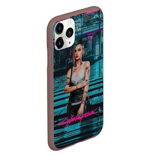 Чехол iPhone 11 Pro матовый Джуди сyberpunk2077 / 3D-Коричневый – фото 2