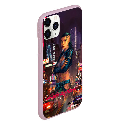 Чехол iPhone 11 Pro матовый Vi Cyberpunk2077 / 3D-Розовый – фото 2