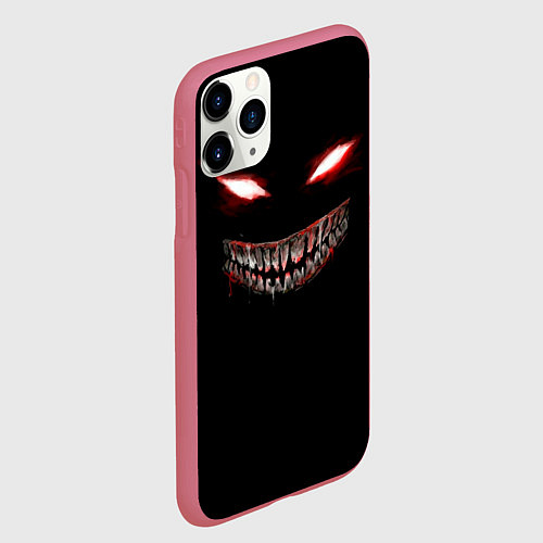 Чехол iPhone 11 Pro матовый Красноглазый демон Dead Inside / 3D-Малиновый – фото 2