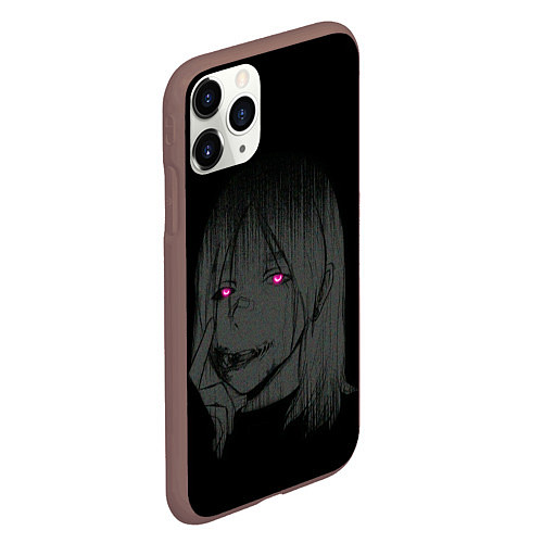 Чехол iPhone 11 Pro матовый Девушка с неоновыми глазами / 3D-Коричневый – фото 2