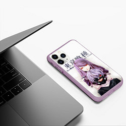 Чехол iPhone 11 Pro матовый Канеки и Ризе Tokyo ghoul, цвет: 3D-сиреневый — фото 2