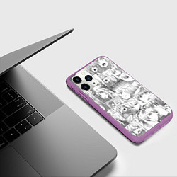 Чехол iPhone 11 Pro матовый Волчица и пряности pattern, цвет: 3D-фиолетовый — фото 2