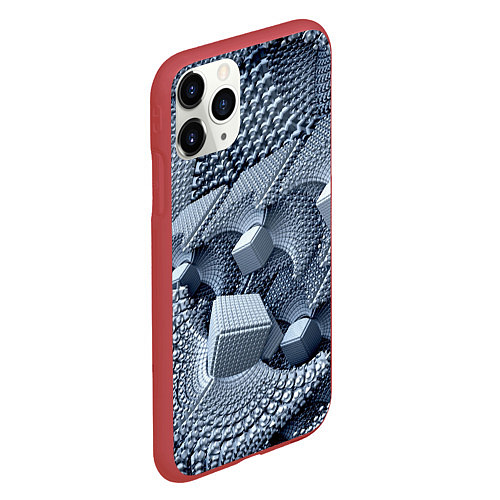 Чехол iPhone 11 Pro матовый Vanguard pattern 2078 Abstraction / 3D-Красный – фото 2