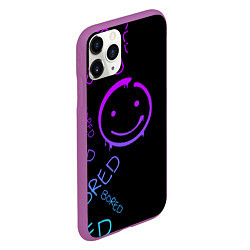 Чехол iPhone 11 Pro матовый Neon Bored Half pattern, цвет: 3D-фиолетовый — фото 2