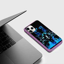 Чехол iPhone 11 Pro матовый Поднятие уровня в одиночку Со Джинву, цвет: 3D-фиолетовый — фото 2