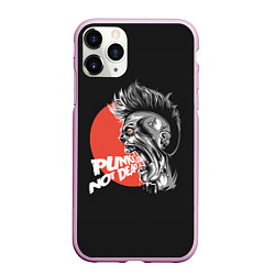 Чехол iPhone 11 Pro матовый PUNKS NOT DEAD - Панк, цвет: 3D-розовый