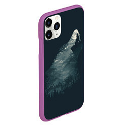 Чехол iPhone 11 Pro матовый Душа природы - волк, цвет: 3D-фиолетовый — фото 2