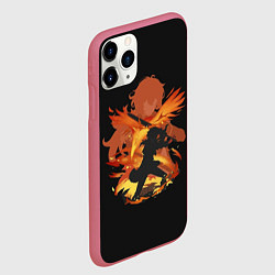 Чехол iPhone 11 Pro матовый Силуэт Дилюка, цвет: 3D-малиновый — фото 2