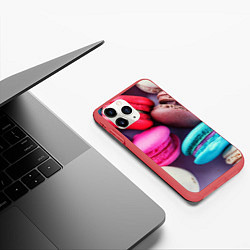 Чехол iPhone 11 Pro матовый Colorful Macaroons, цвет: 3D-красный — фото 2