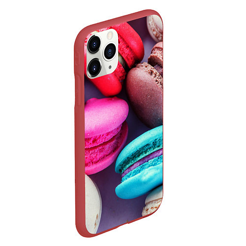 Чехол iPhone 11 Pro матовый Colorful Macaroons / 3D-Красный – фото 2