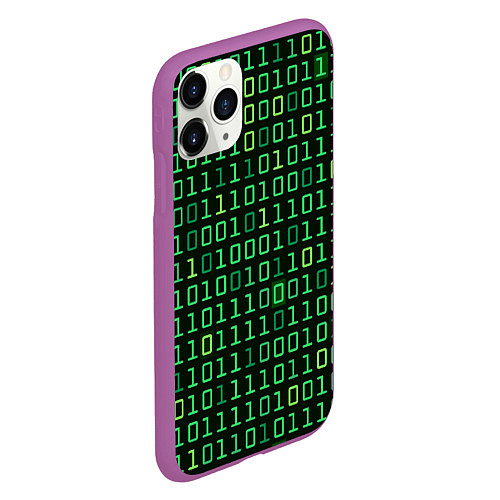 Чехол iPhone 11 Pro матовый Двоичный Код Binary Code / 3D-Фиолетовый – фото 2